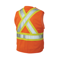 Veste de s&eacute;curit&eacute; d&eacute;tachable en cinq points, Orange haute visibilit&eacute;, Grand/T-Grand, Polyester R.M.G. Prévention