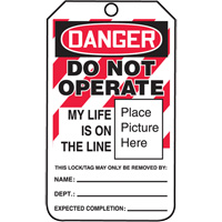 Do Not Operate Danger Lockout Tagout Tags, Cardstock, 3-1/4" W x 5-3/4" H, English R.M.G. Prévention