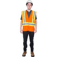 Traffic Safety Vest, High Visibility Orange, 2X-Large, Polyester R.M.G. Prévention