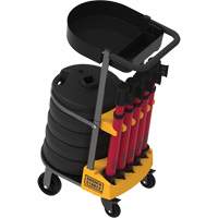 PLUS Barrier Post Cart Kit with Tray, 75' L, Metal, Yellow R.M.G. Prévention
