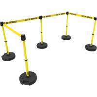 Ensemble de cinq montants pour barri&egrave;re PLUS, Plastique, 42" h, Ruban Jaune, Longueur du ruban 15' R.M.G. Prévention
