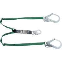 V-Series Lanyard, 6', Rebar Hook Center, Snap Hook Leg Ends, Polyester R.M.G. Prévention