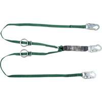 V-Series Tie-Back Lanyard, 6', Snap Hook Center, Snap Hook Leg Ends, Polyester R.M.G. Prévention