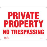 "Private Property" Sign, 7" x 10", Vinyl, English R.M.G. Prévention