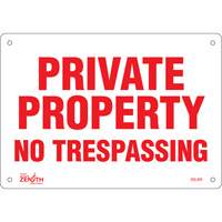 "Private Property" Sign, 7" x 10", Aluminum, English R.M.G. Prévention