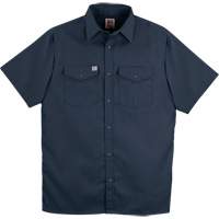Twill Short-Sleeved Work Shirt with Snap, Men's, Small, Navy Blue R.M.G. Prévention