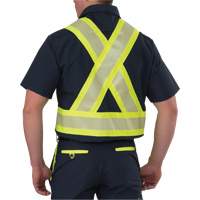 Ripstop High Visibility Short Sleeved Shirt, Polyester, Small, Navy Blue R.M.G. Prévention