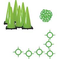 Ensemble de c&ocirc;nes de signalisation et chaînes, 28", Vert R.M.G. Prévention