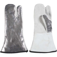 One Finger Heat Resistant Mitt, Aluminized/Kevlar&reg;/Leather, One Size, Protects Up To 650°F (343°C) R.M.G. Prévention