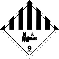 Étiquettes de manutention de matières dangereuses du département des Transports, 4" lo x 4" la, Noir sur blanc SGQ530 | R.M.G. Prévention