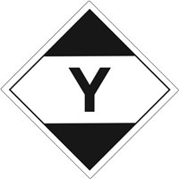 Étiquettes de quantité limitée pour transport aérien «Y», 4" lo x 4" la, Noir sur blanc SGQ531 | R.M.G. Prévention