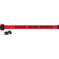 Wall Mount Barrier, Plastic, Magnetic Mount, 7', Red Tape R.M.G. Prévention