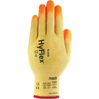 Gants haute visibilit&eacute; r&eacute;sistants aux coupures HyFlex, Taille 6, Calibre 13, Rev&ecirc;tement Mousse de nitrile, Enveloppe en Acier inoxydable/Kevlar/Spandex, ASTM ANSI niveau A5/EN 388 niveau E R.M.G. Prévention