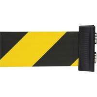 Wall Mount Barrier with Magnetic Tape, Steel, Screw Mount, 7', Black and Yellow Tape R.M.G. Prévention