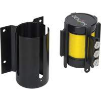 Wall Mount Barrier with Magnetic Tape, Steel, Screw Mount, 12', Yellow Tape R.M.G. Prévention