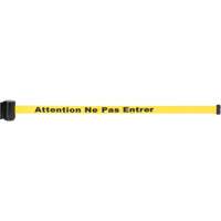 Wall Mount Barrier with Magnetic Tape, Steel, Screw Mount, 7', Yellow Tape R.M.G. Prévention