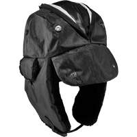 N-Ferno&reg; Zippered Trapper Hat, Polyurethane/Satin Lining, Medium/Small, Black R.M.G. Prévention