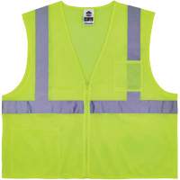 Gilet de s&eacute;curit&eacute; auto-extinguible GloWear 8256Z, Jaune lime haute visibilit&eacute;, Moyen/Petit, Polyester R.M.G. Prévention
