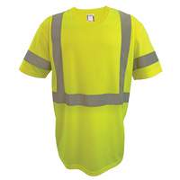 Short Sleeve Safety T-Shirt, Polyester, 2X-Large, High Visibility Lime-Yellow R.M.G. Prévention