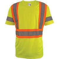 Short Sleeve Safety T-Shirt, Polyester, 2X-Large, High Visibility Lime-Yellow R.M.G. Prévention