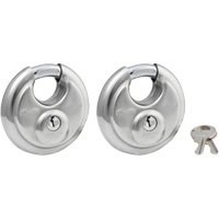 Cadenas &agrave; arceau prot&eacute;g&eacute;, Argent, Cl&eacute;s identiques, Acier inoxydable, Largeur de 2-3/4" R.M.G. Prévention