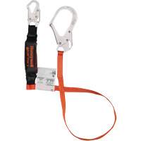 Titan Shock-Absorbing Lanyard, 6', Locking Rebar Hook Center, Locking Snap Hook Leg Ends, Polyester R.M.G. Prévention