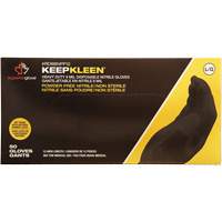KeepKleen&reg; Disposable Gloves, Large, Nitrile, 8-mil, Powder-Free, Black R.M.G. Prévention