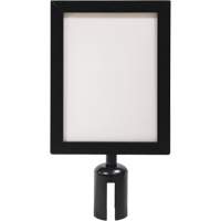 Cadre d'enseigne pour poteau de barri&egrave;re pour le contr&ocirc;le des foules, Noir R.M.G. Prévention