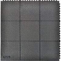 Tapis antifatigue &agrave; imbrication Cushion-Ease, Rugueux, 3' x 3' x 3/4", Noir, Caoutchouc naturel R.M.G. Prévention