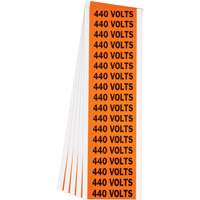 "440 Volts" Conduit & Voltage Labels, 1/2" x 2-1/4", Cloth/Vinyl, English R.M.G. Prévention