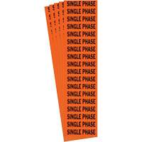 "Single Phase" Conduit & Voltage Labels, 1/2" x 2-1/4", Cloth/Vinyl, English R.M.G. Prévention