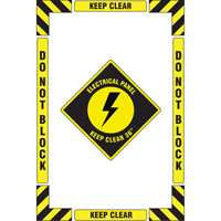 "Electrical Panel" Floor Marking Kit, Adhesive, English with Pictogram R.M.G. Prévention