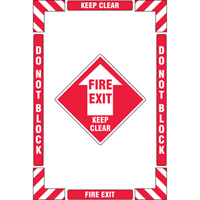 "Fire Exit" Floor Marking Kit, Adhesive, English with Pictogram R.M.G. Prévention