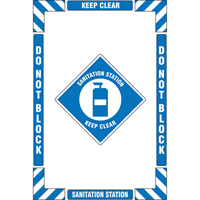 "Sanitation Station" Floor Marking Kit, Adhesive, English with Pictogram R.M.G. Prévention