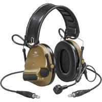 Casque VI NIB avec deux fils de sortie et rail arc Peltor ComTac, Style Bandeau, 23 dB R.M.G. Prévention