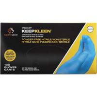 Gants jetables KeepKleen, Petit, Nitrile, 2,8 mil, Sans poudre, Bleu R.M.G. Prévention