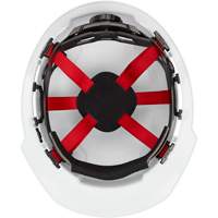 Front Brim Hardhat, Meets CSA Type 1, Ratchet Suspension, Vented R.M.G. Prévention