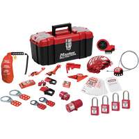 Trousse de cadenassage avec cadenas en thermoplastique de qualit&eacute; sup&eacute;rieure Zenex, Ensemble &eacute;lectrique/Vanne, 27 composants compris R.M.G. Prévention