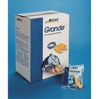 Bouchons d'oreilles classiques E-A-R, Vrac - Sac en poly, Grand, Avec cordon R.M.G. Prévention