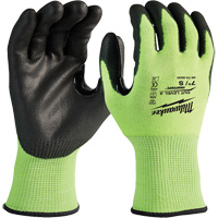 High-Visibility Cut-Resistant Gloves, Size Small, 15 Gauge, Nitrile/Polyurethane Coated, Polyethylene Shell, ANSI/ISEA 105 Level 3 R.M.G. Prévention