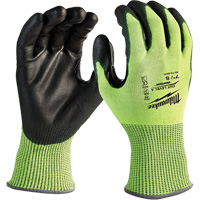 High-Visibility Cut-Resistant Gloves, Size Small, 13 Gauge, Nitrile/Polyurethane Coated, Polyethylene Shell, ANSI/ISEA 105 Level 4 R.M.G. Prévention