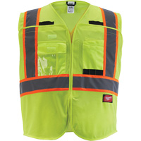 Veste de s&eacute;curit&eacute; pour signaleur, Jaune lime haute visibilit&eacute;, Moyen/Petit R.M.G. Prévention