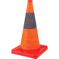 C&ocirc;ne de signalisation repliable, 18" h, Orange R.M.G. Prévention