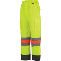 6041 Pantalon de contr&ocirc;le de la circulation pour l'hiver qu&eacute;b&eacute;cois, Polyester, T-petit, Jaune lime haute visibilit&eacute; R.M.G. Prévention