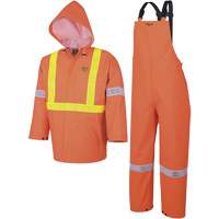R85 Ensemble imperm&eacute;able de s&eacute;curit&eacute; 3 pi&egrave;ces ignifuge Element FR, PVC, Petit, Orange haute visibilit&eacute; R.M.G. Prévention