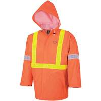 R85 Ensemble imperm&eacute;able de s&eacute;curit&eacute; 3 pi&egrave;ces ignifuge Element FR, PVC, Petit, Orange haute visibilit&eacute; R.M.G. Prévention