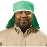 Chapeau avec couvre-nuque en coton ignifug&eacute; Weldlite, Taille unique, Vert R.M.G. Prévention
