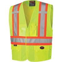 131 Veste de s&eacute;curit&eacute; avec c&ocirc;t&eacute;s r&eacute;glables, Jaune lime haute visibilit&eacute;, Grand/T-Grand, Polyester R.M.G. Prévention