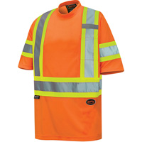 6970 Bird's-Eye Safety T-Shirt, Polyester, X-Small, High Visibility Orange R.M.G. Prévention