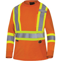 6968 Bird's-Eye Women's Safety T-Shirt, Polyester, X-Small, High Visibility Orange R.M.G. Prévention